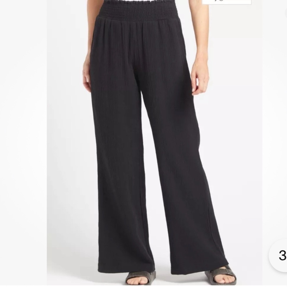 Evereve Black Gauze Pants Small
